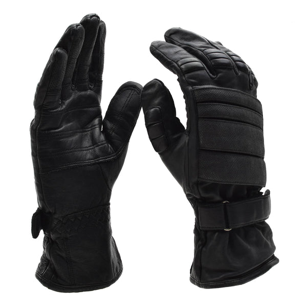 Gants de combat tactiques militaires néerlandais d'origine, protection des articulations en cuir noir