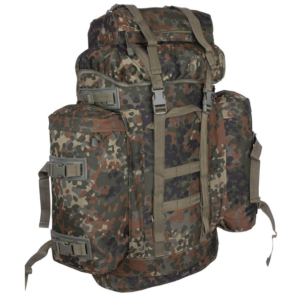 A.Blochl BW Sac à dos de randonnée en montagne, camping, grand sac à dos, camouflage flecktarn
