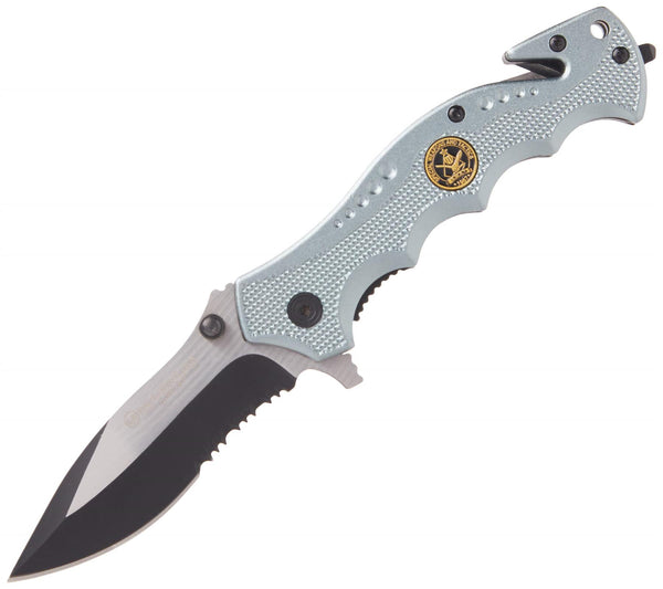 Boker Brand folding pocket knife Hero gray stainless steel 440A aluminum handle