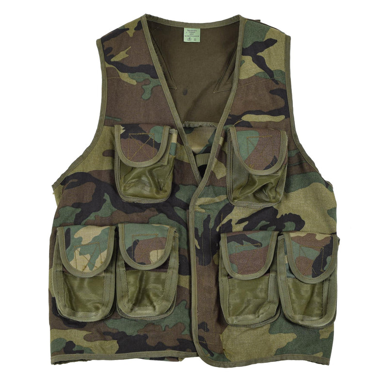 Gilet tactique original Nato camouflage forêt multi-poches armée de campagne NEUF