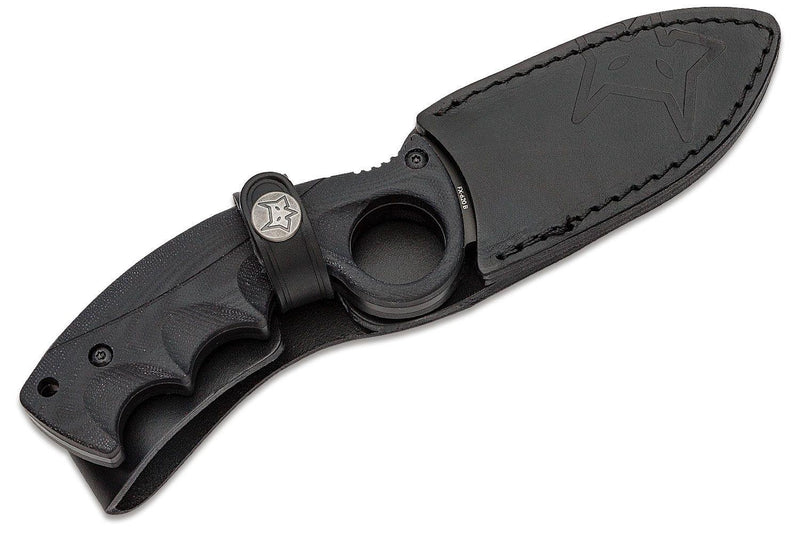 Couteau à lame fixe Fox Knives Brand Italy Alaskan Hunter en acier inoxydable Noir