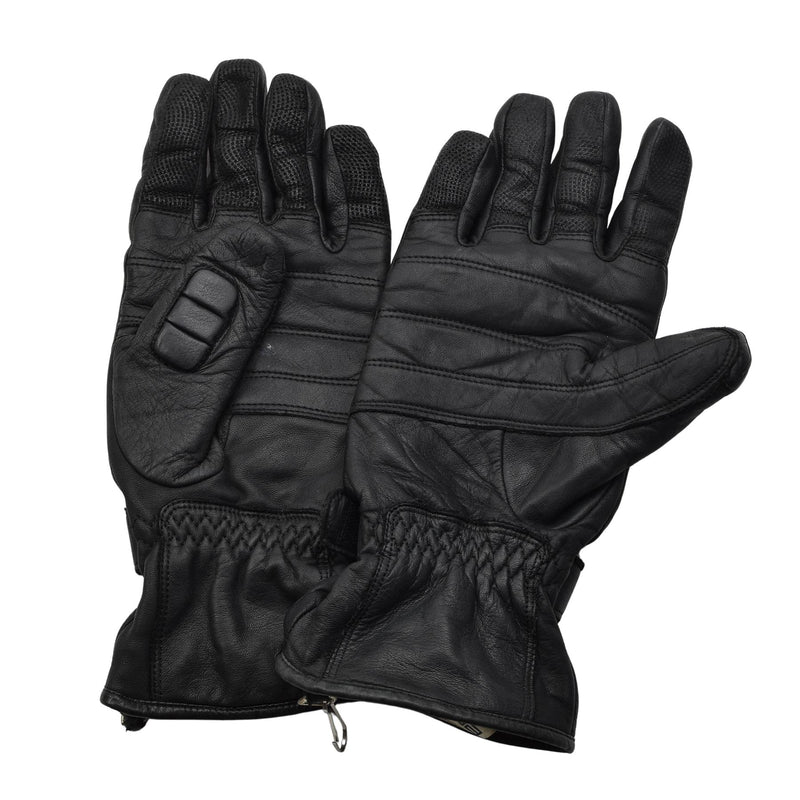 Gants de combat tactiques militaires néerlandais d'origine, protection des articulations en cuir noir