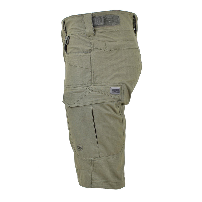 Short de style militaire de marque MFH bermuda en coton robuste ripstop olive uniforme NEUF