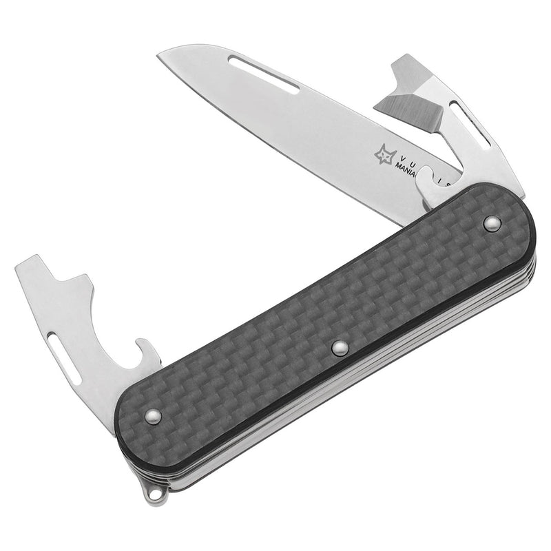 Couteau de poche multifonction Fox Knives VULPIS FX-VP130-3 CF en acier inoxydable M390