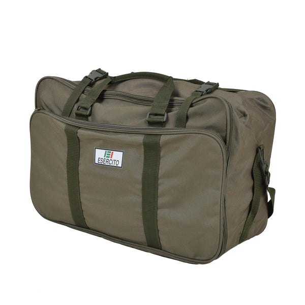 Véritable sac de sport de l'armée italienne 60 l avec logo Esercito et bretelles réglables Olive