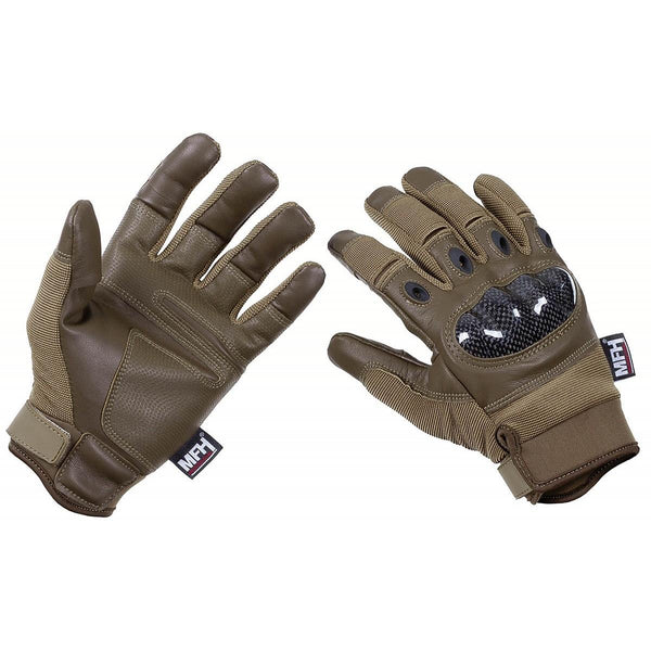 Gants tactiques de marque MFH durables pour le combat au coyote, index et pouce gratuits, respirants