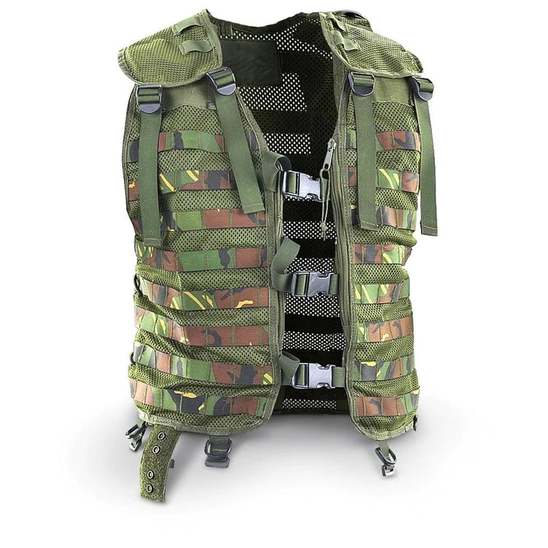 Gilet tactique militaire néerlandais d'origine avec fixation molle DMP camouflage boisé