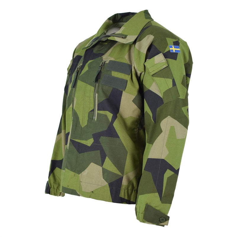 Veste de combat de campagne originale de l'armée suédoise M90 ​​avec camouflage éclaté NEUF