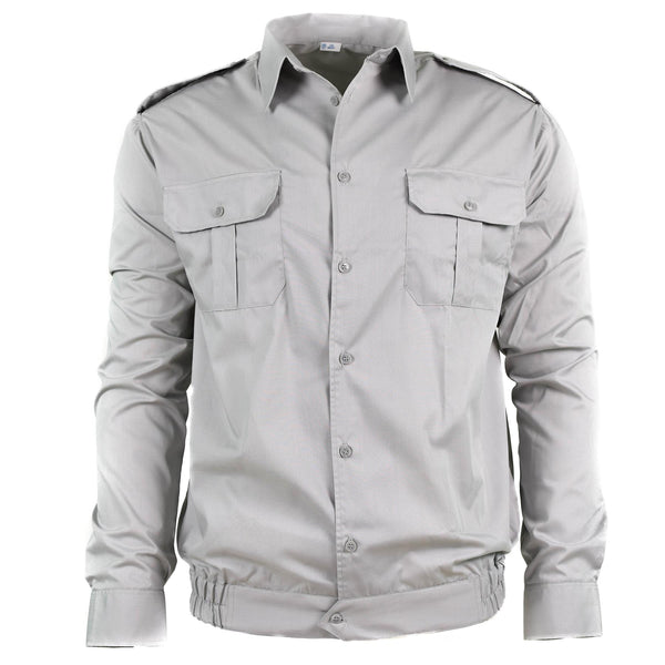 Chemise militaire en coton gris authentique de l'armée bulgare, non émise, à manches longues, NEUF