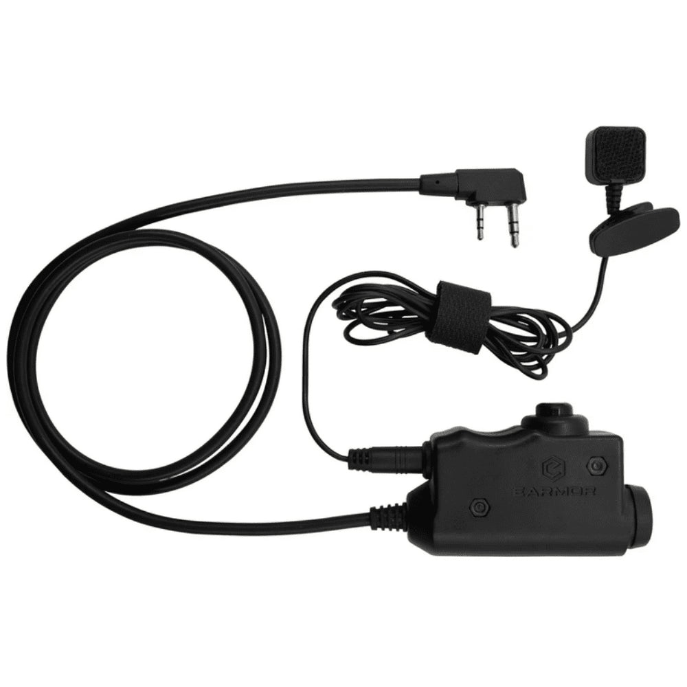 EARMOR M52-KEN PTT Adapter Kenwood Baofeng Radio Headset Tactical Black