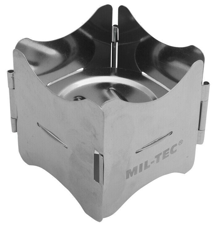 Support de cuisine de camping Réchaud pliable en acier inoxydable avec pochette Compact et léger