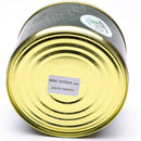 Bottom view of a 400g canned Emergency Ration Hungarian Beef Goulash survival food with expiration label visible.