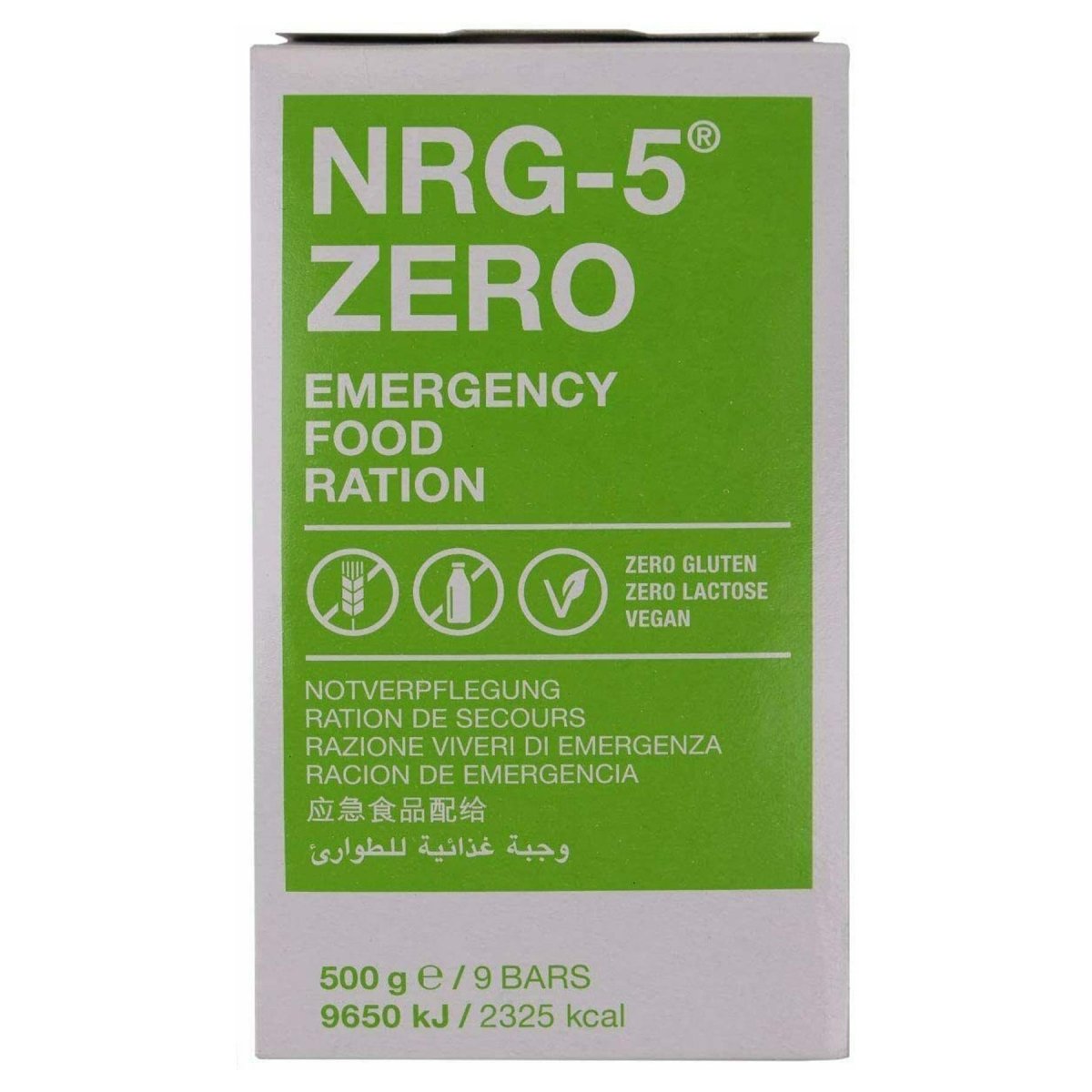 Pack de nourriture de survie de l'armée de ration d'urgence MRE prepper Military NRG-5 Zero 500 g