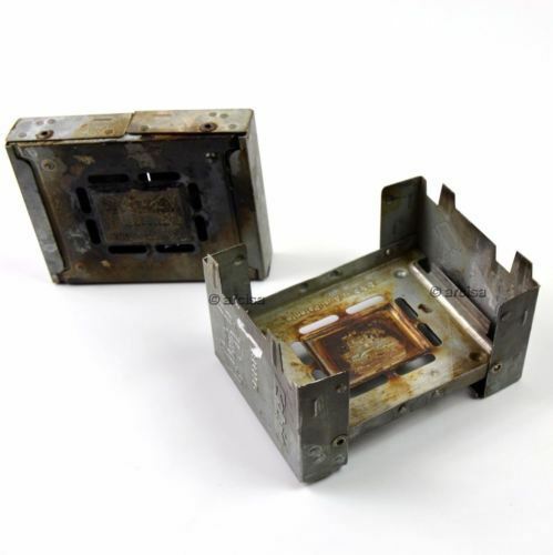 Cuisinière pliante en aluminium ESBIT vintage utilisée par l'armée allemande, compacte et légère pour le camping et le bushcraft.