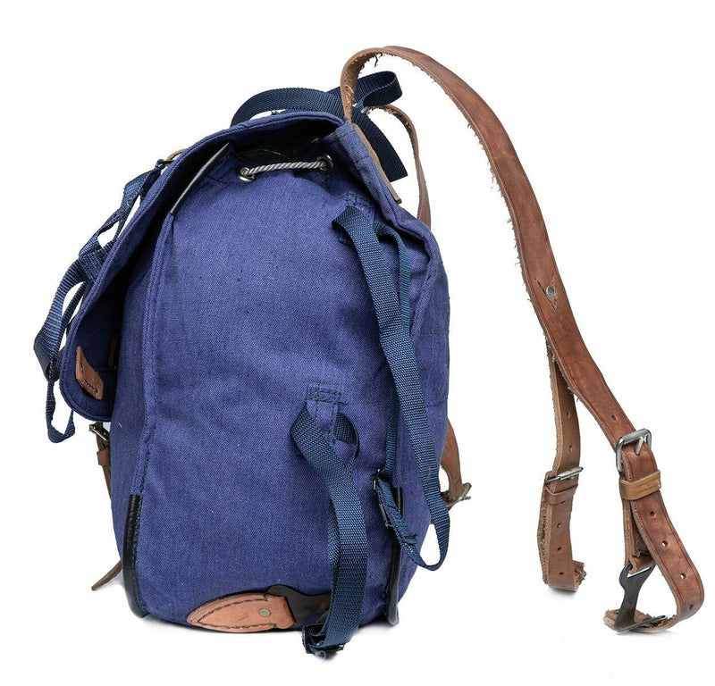 Véritable sac à dos de l'armée roumaine, surplus militaire, sac à dos en toile bleue, NEUF