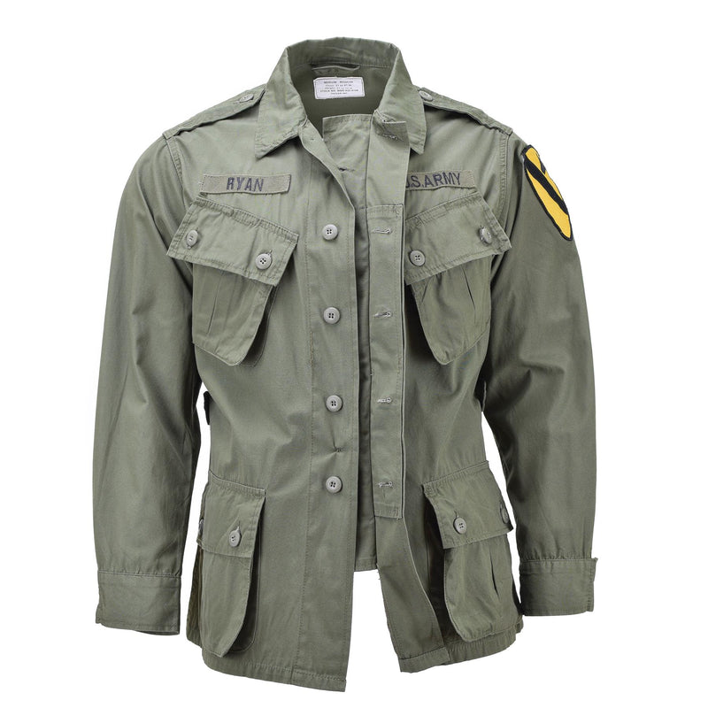 Veste de jungle légère BDU de style militaire américain OD M64 Vietnam de marque Mil-Tec