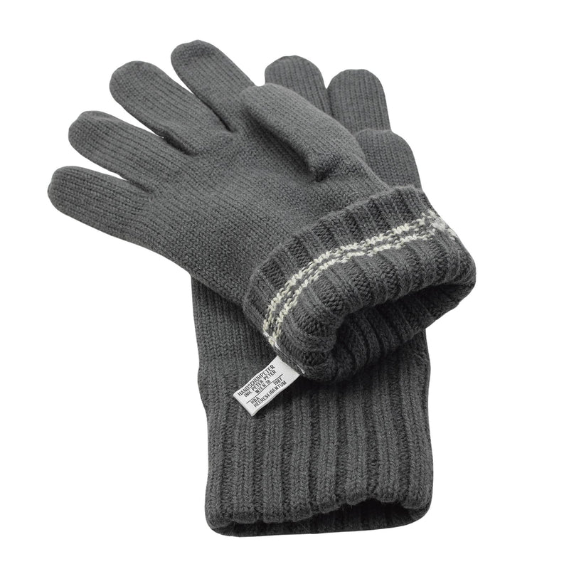 Gants d'hiver en laine tricotés respirants gris militaires autrichiens originaux NEUF