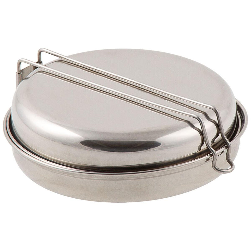Ensemble de casseroles de camping en acier inoxydable de 5 pièces de marque MFH pour la randonnée et le trekking