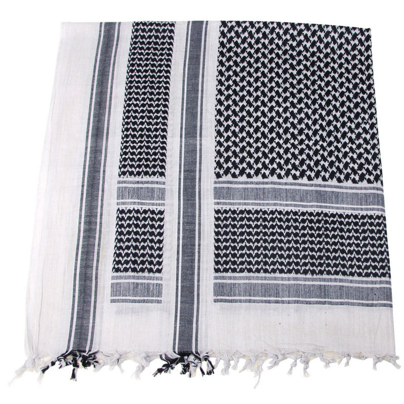 MFH Shemagh Scarf Classic Tactical Cotton Desert Wrap Black White