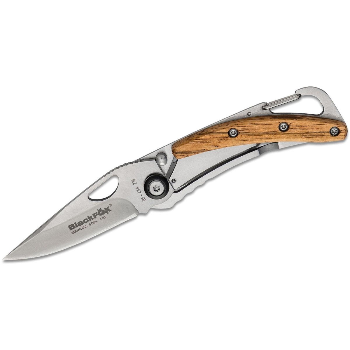 Fox Knives Brand couteau de poche pliant manche en bois satiné acier inoxydable 440