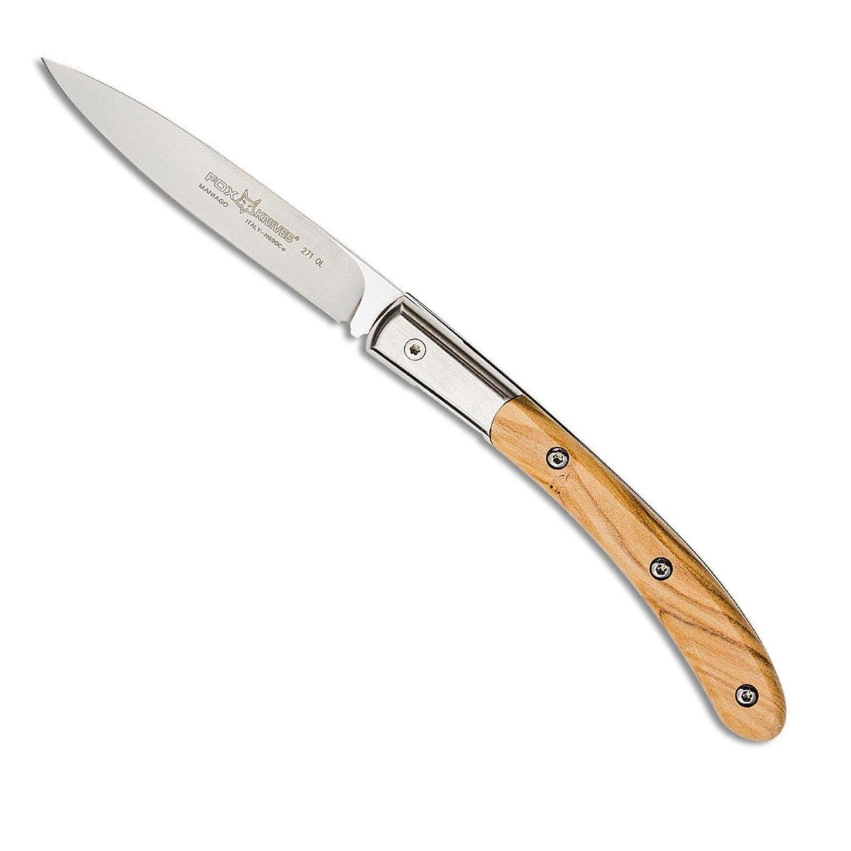 Fox Knives Brand Italy Elite folding knife stainless steel N690CO Olive wood
