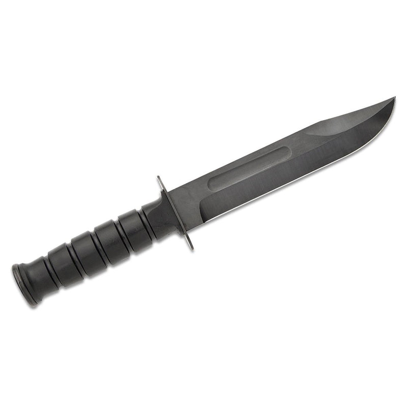 Couteau à lame fixe Fox Knives Brand Italy en acier au carbone C70 noir de qualité militaire