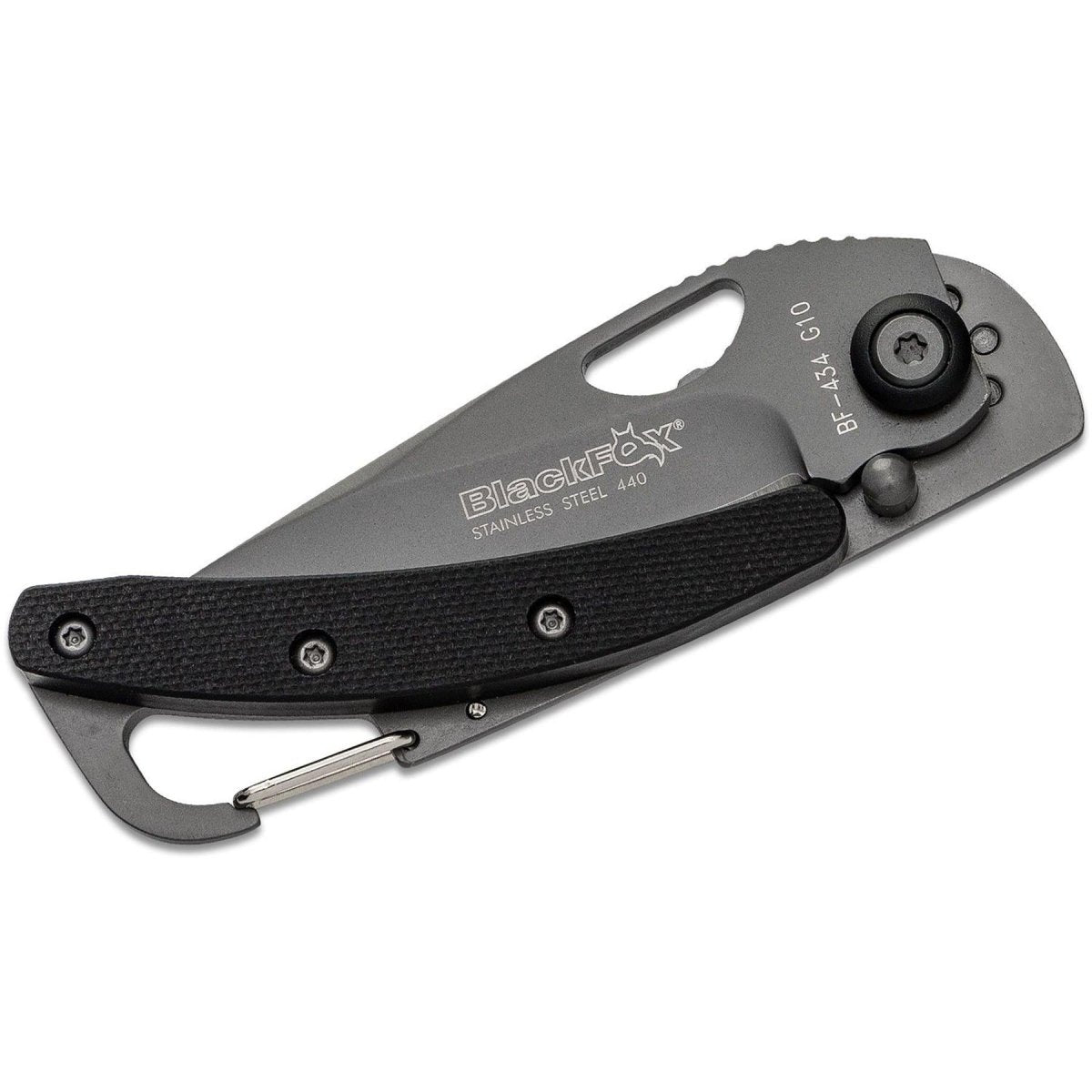 Couteau pliant Fox Knives en acier 440 revêtu de titane noir, manche en aluminium