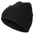 Fox Outdoor Knitted Beanie Hat Extra Short One Size Two Layer Acrylic Black