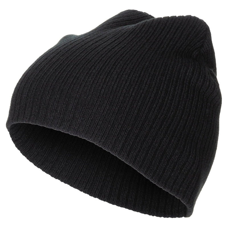 Fox Outdoor Knitted Beanie Hat Extra Short One Size Two Layer Acrylic Black - GoMilitar