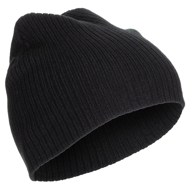 Fox Outdoor Knitted Beanie Hat Extra Short One Size Two Layer Acrylic Black - GoMilitar