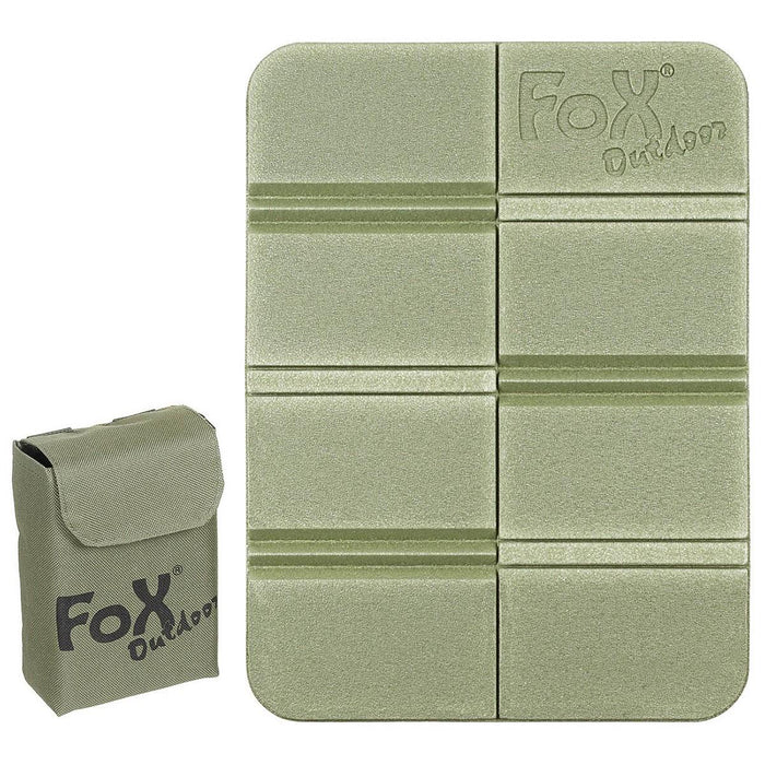 Fox Outdoor Coussin de siège thermique antidérapant pliable avec pochette Molle incluse Olive - GoMilitar
