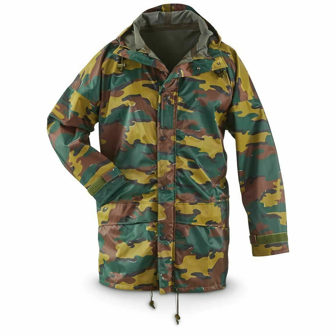 VESTE IMPERMÉABLE GORETEX SEYNTEX AUTHENTIQUE DE L'ARMÉE BELGE PARKA À CAPUCHE JIGSAW NEUF