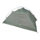 Genuine Belgian military two-person waterproof ripstop tent with poles, designed for durability and easy setup.