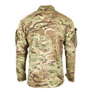 Back view of genuine British Army issue MTP field jacket in multicam camouflage pattern with arm pockets and adjustable cuffs