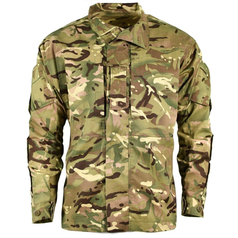 British army MTP camouflage lightweight combat field jacket with multiple pockets and durable water-resistant fabric
