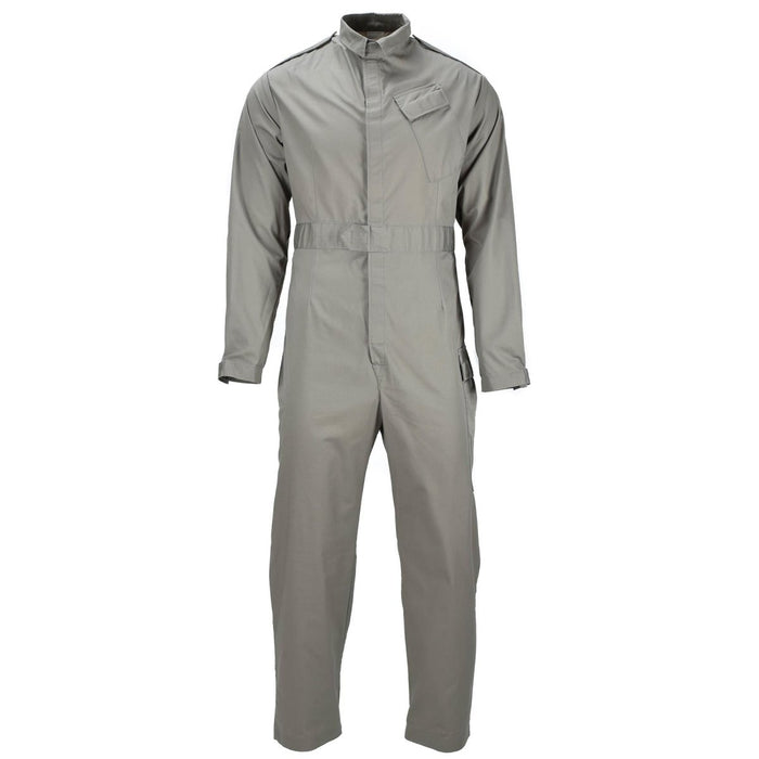 Véritable combinaison de mécanicien gris militaire britannique avec taille réglable, durable et légère pour les conditions difficiles.