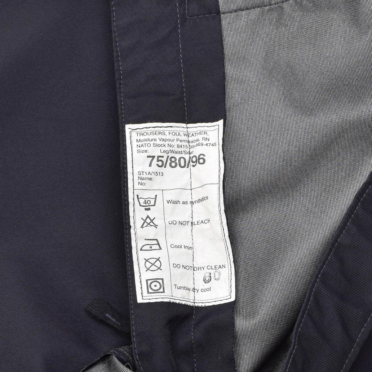 Pantalon de pluie authentique de la police britannique, pantalon d'extérieur imperméable pour temps humide bleu