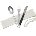 Genuine Czech army 3 pieces aluminum cutlery set white bag military surplus
