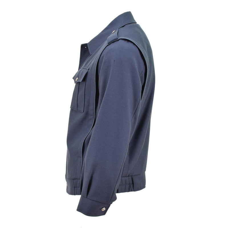 Véritable blouson bleu de l'armée tchèque, boutons argentés, veste militaire décontractée, NEUF