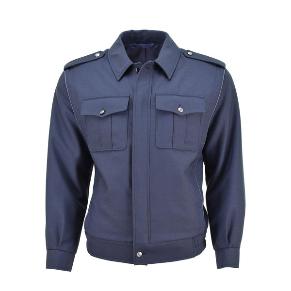 Véritable blouson bleu de l'armée tchèque, boutons argentés, veste militaire décontractée, NEUF