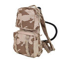 Czech Army desert camouflage hydration backpack system with 3-liter capacity and molle attachment straps, new condition.