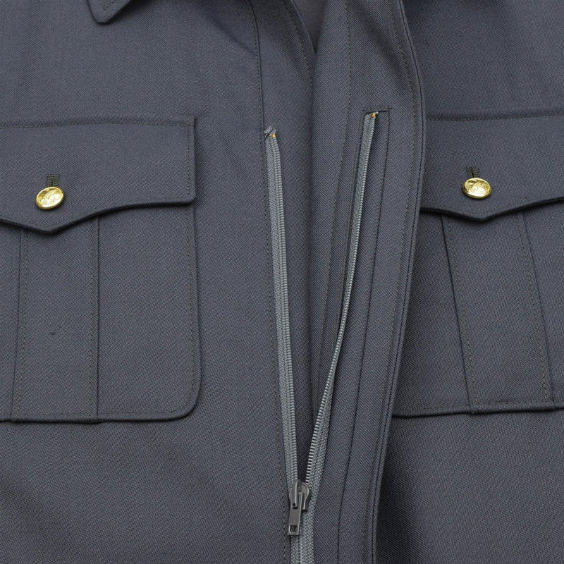 Veste chemisier bleu militaire tchèque authentique, boutons dorés, blouson militaire décontracté, NEUF