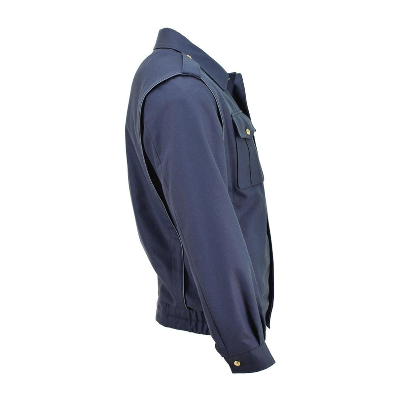 Veste chemisier bleu militaire tchèque authentique, boutons dorés, blouson militaire décontracté, NEUF