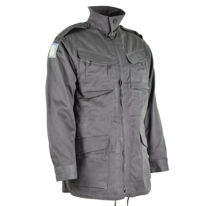 Genuine Danish Army Combat Jacket M71 in military grey, breathable cotton, all-season field jacket from Denmark surplus.