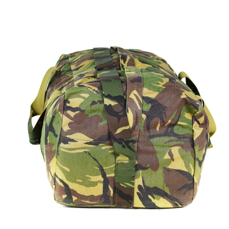 Genuine Dutch Army DPM woodland camouflage weekend bag with durable fabric and shoulder straps for outdoor and travel use.