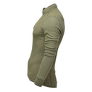 military thermal underwear top in olive green color with high neck