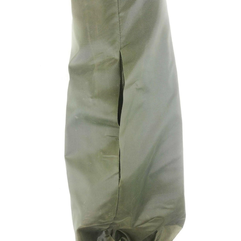 Olive beige French military surplus 2-person tent folded and stored in its durable polyester carrying bag