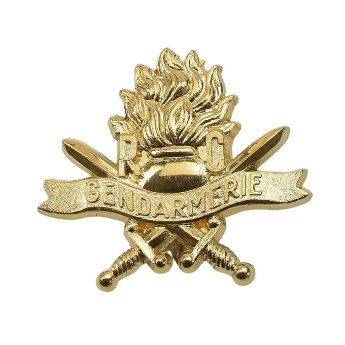 Genuine French military beret badge Gendarmerie gold button insignia NEW - GoMilitar