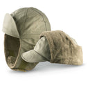 Genuine German Army Military Winter Pile Cap Olive drab OD hat warm cold weather - GoMilitar