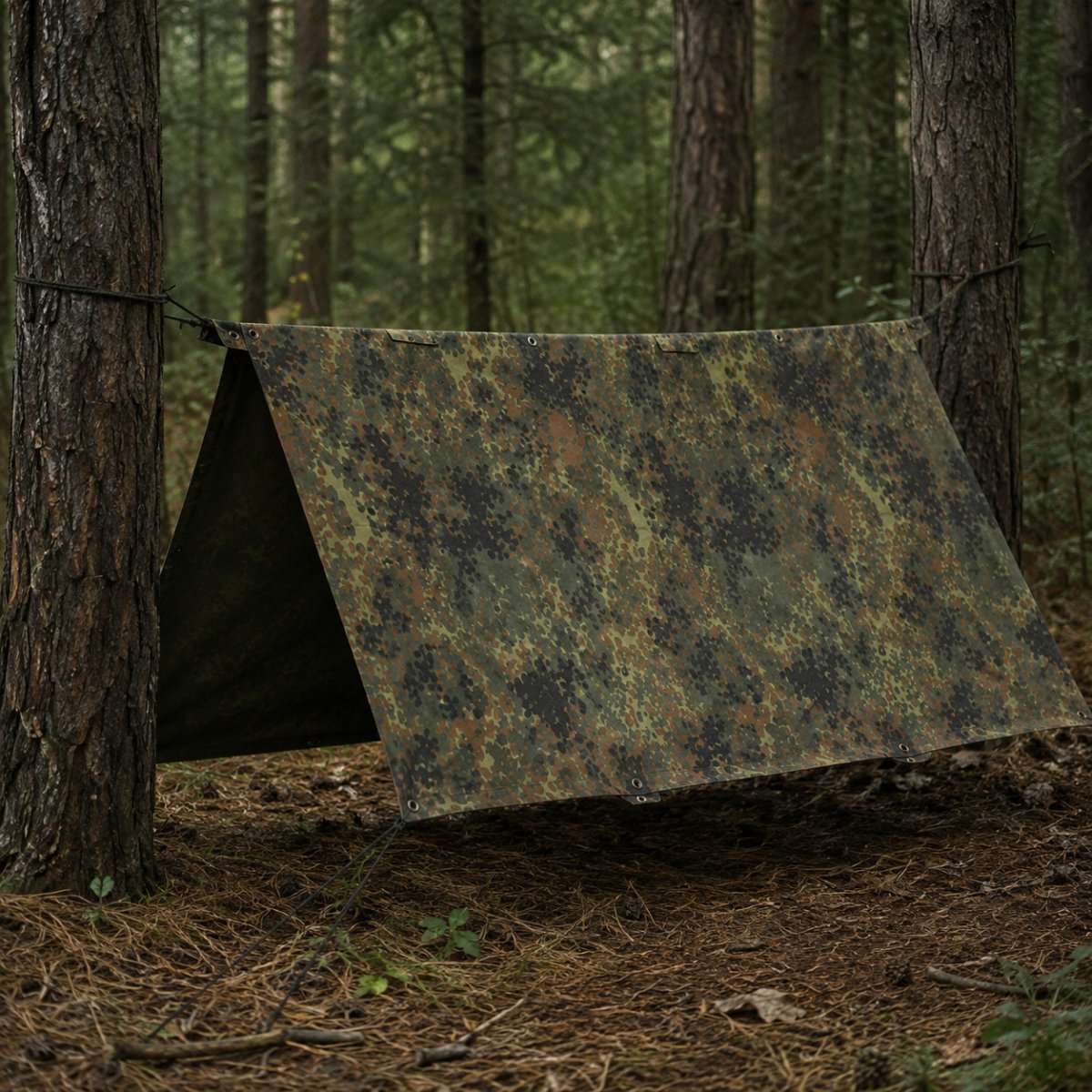 Véritable abri de l'armée allemande demi-bâche fleckt. poncho de tente en toile imperméable